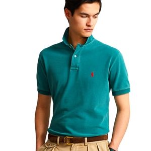 Polo Ralph Lauren Short Sleeve Shirt Emerald Green Pink Pony 100 Cotton 4XL TALL